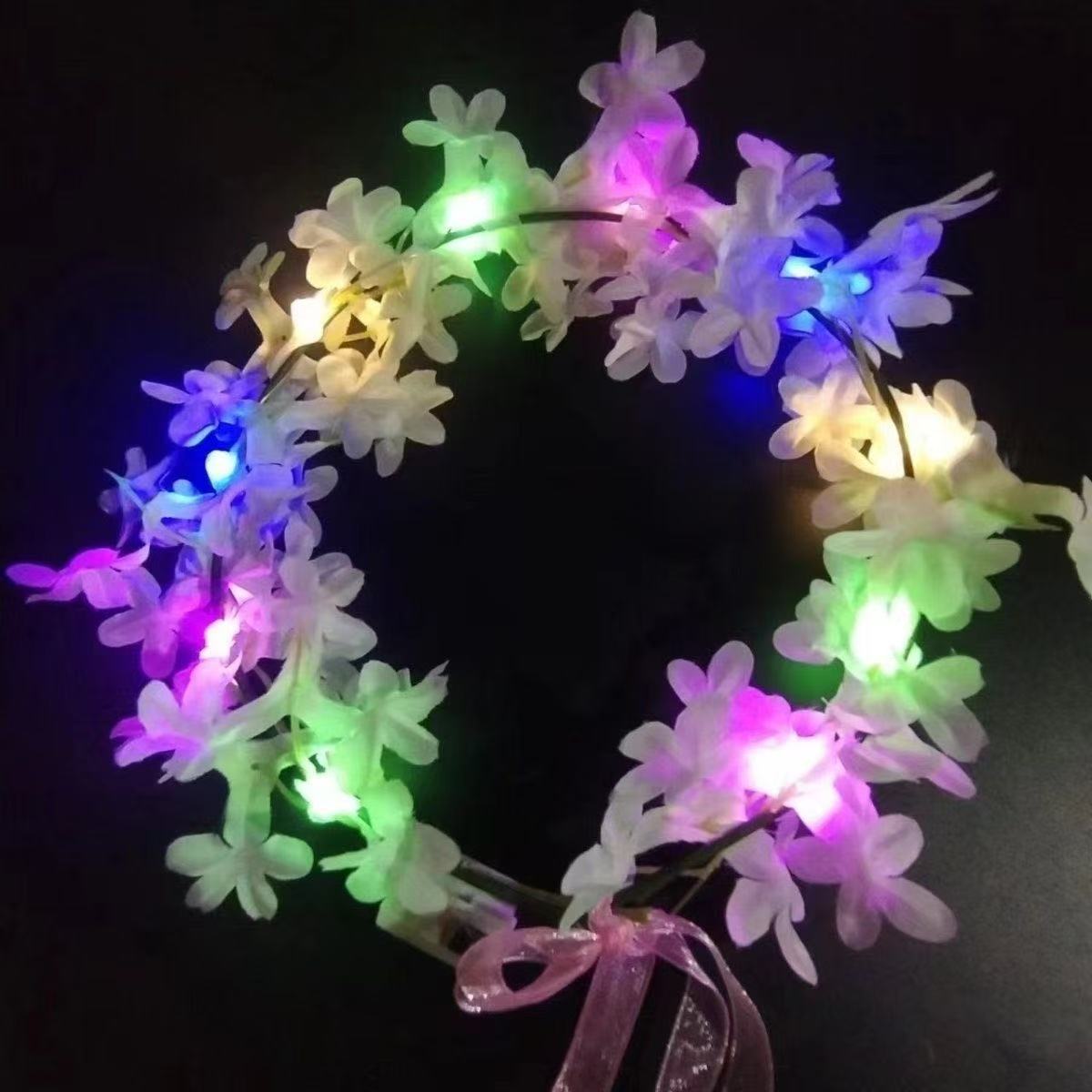网红发光天使翅膀背饰地摊夜市热销闪光花环兔子发箍彩球蝴蝶头饰详情13
