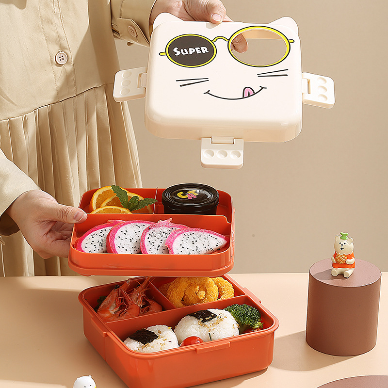 Japanese-style lunch box, ins style cross-border student version lunch box, easy to clean, microwave oven heating lunch box with lid, office worker pic 20