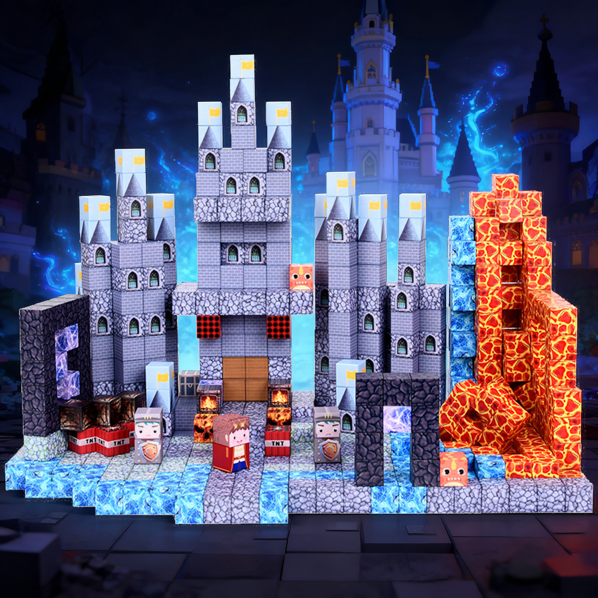 跨境我的磁力世界游戏场景磁吸拼装积木 磁力方块积木搭建玩具详情7