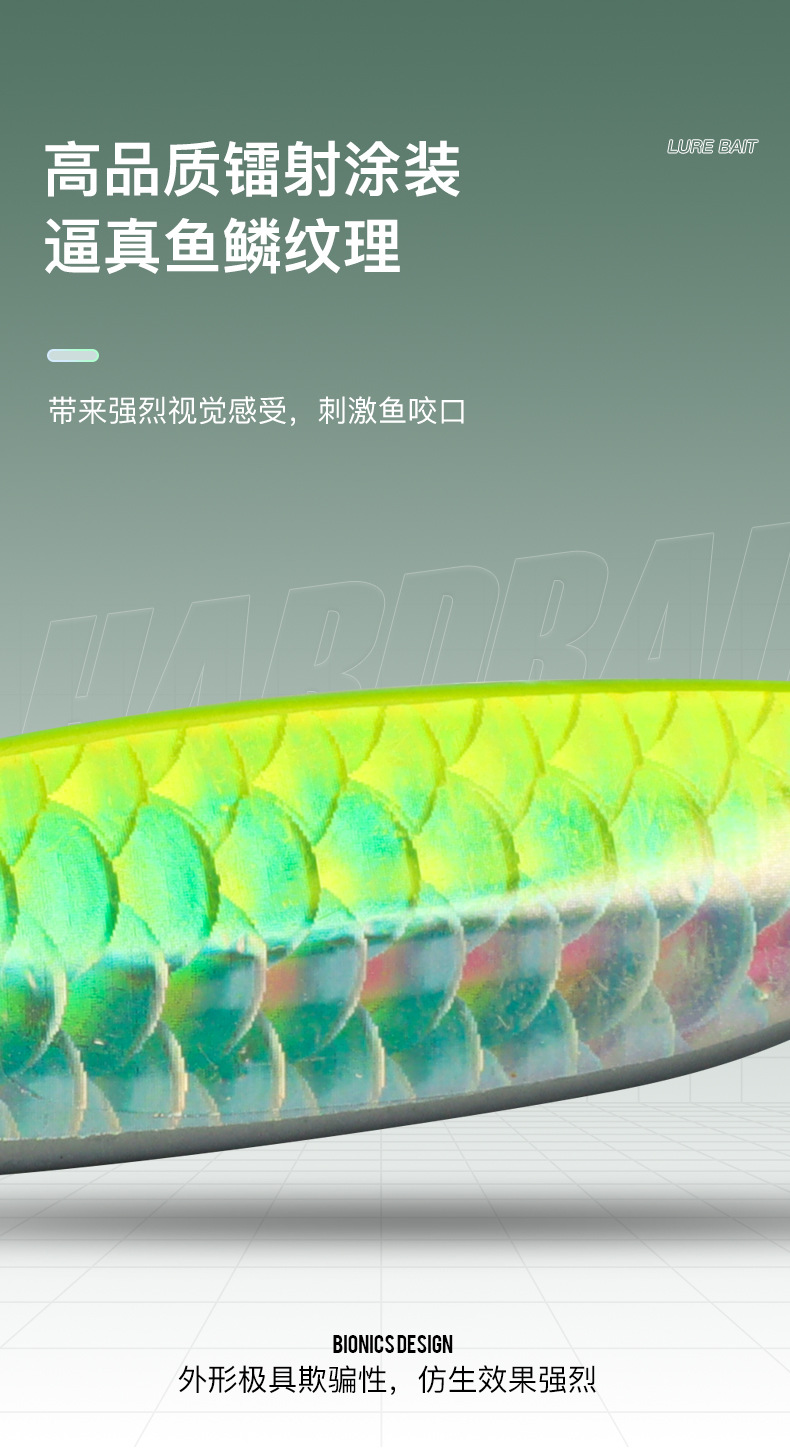 Long-range investment full water layer 7G-25G long-range investment iron plate lure, simulating fish scales, trout, mandarin fish, sea bass lure pic 5