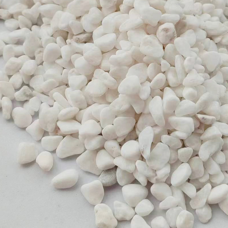 白色抛光鹅卵石 园林景观铺路工程石 自然白雨花石 滚磨石子详情3