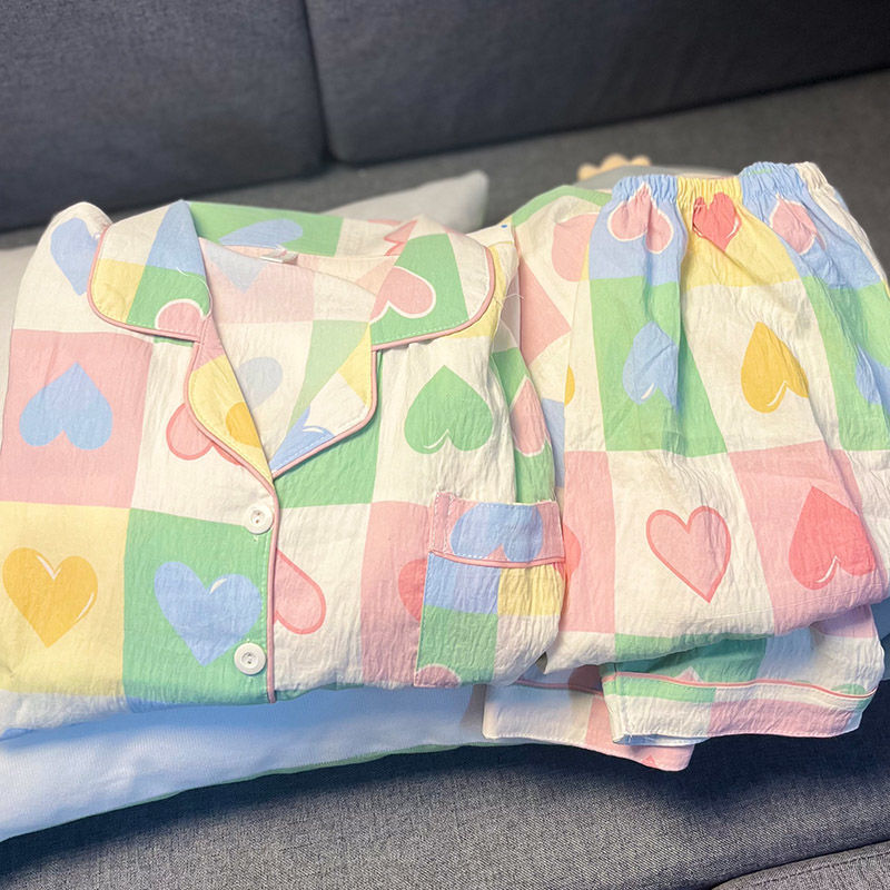 Spring new Cloud cotton Korean InS-style long-sleeved pajamas for girls, sweet and cartoonish, cute student home wear set pic 8