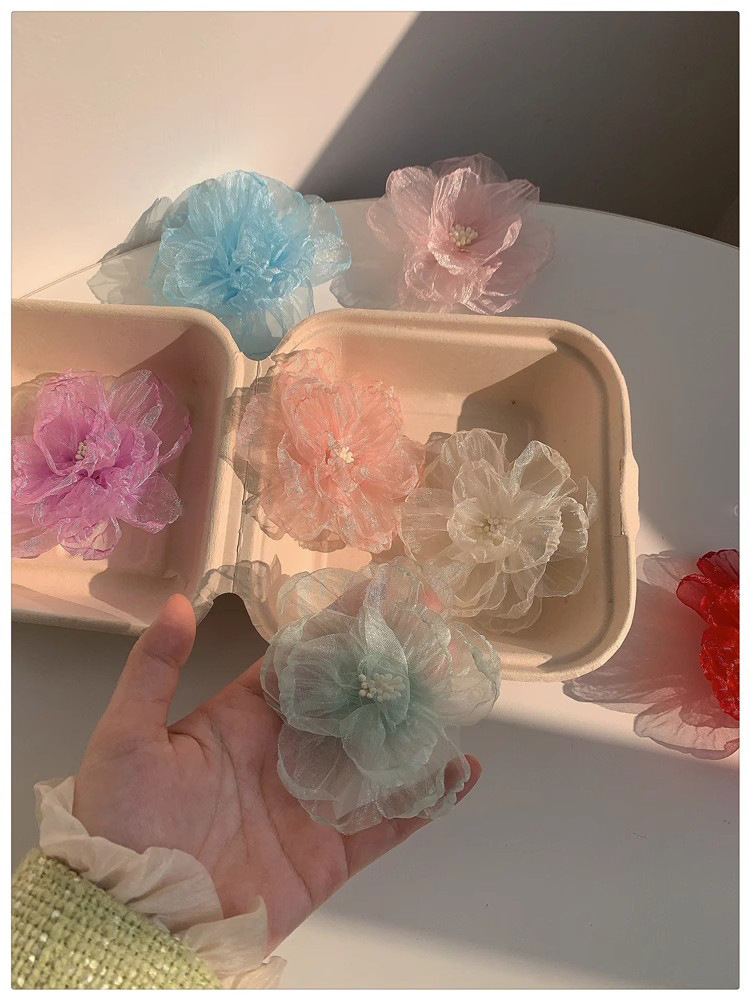 The color is super spring-like ~ Vacation-style large flower hair clip, side clip, new 2024 bangs hair accessory for women pic 5