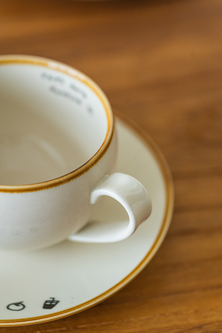 可爱卡通治愈插画日式猫咪陶瓷咖啡杯碟下午茶拿铁拉花杯高级感咖啡具套装详情13