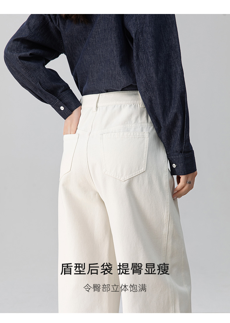 鑫阁高腰窄版阔腿牛仔裤女秋季新款显瘦直筒宽松垂感休闲拖地裤子详情15