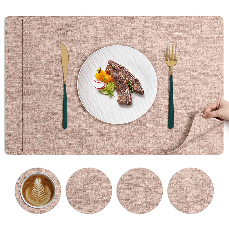 北欧ins风餐垫皮革桌垫防烫垫餐桌隔热垫碗垫高级感餐盘垫茶杯垫详情24