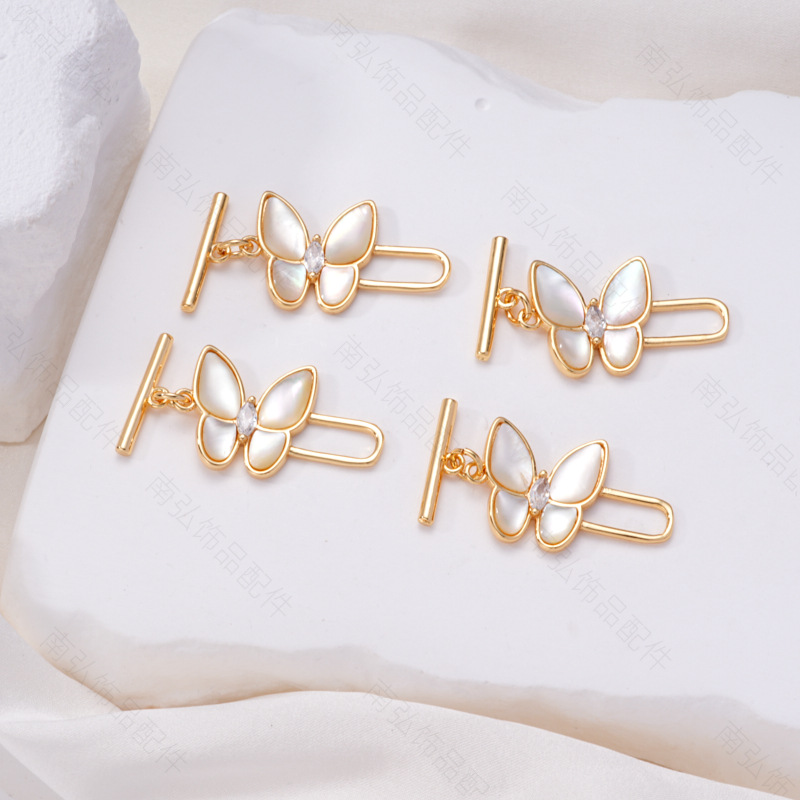 Pearl necklace clasp, shell butterfly ot clasp, bracelet connecting clasp, end clasp, sweater chain buckle, diy jewelry accessories pic 11