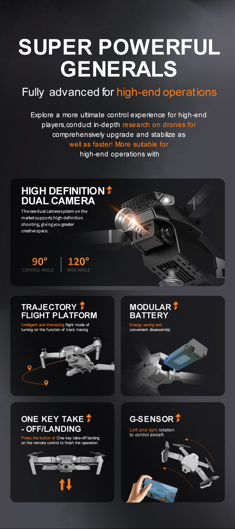 跨境E88&E99无人机遥控飞机工厂批发儿童玩具四轴飞机高清长续航详情7