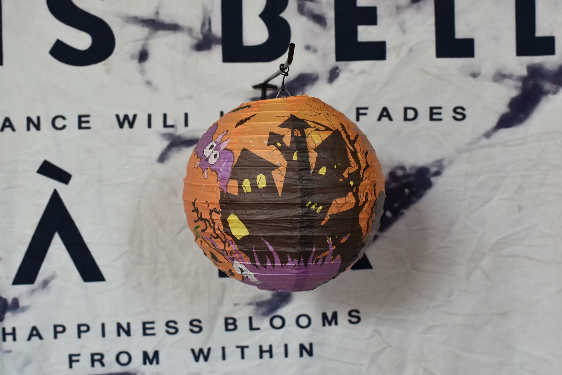 万圣节装饰咖啡餐饮门店蜘蛛网灯笼恐怖氛围布置幼儿园派对挂饰详情12