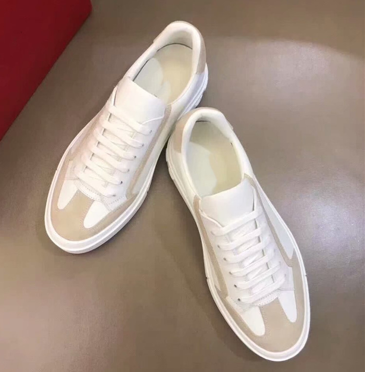 真皮男板鞋欧洲站拼色系带小白鞋平底牛皮防臭黑色时尚休闲单鞋潮详情1