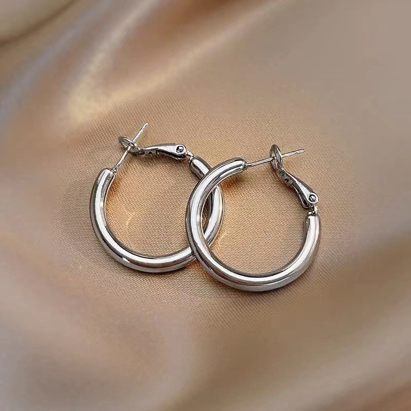 日韩精致简约耳圈爆款时尚百搭高级感素圈耳环气质通勤冷淡风耳扣详情36