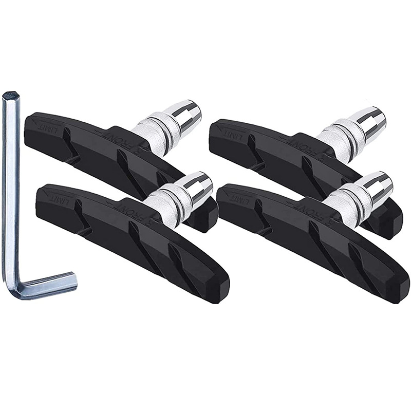 Bicycle brake pads with hexagonal nut washers, anti-slip and noise-free mountain bike V-brake leather accessory set pic 9