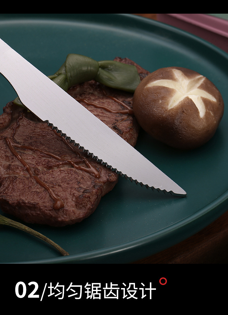 Wholesale Nordic-style stainless steel Western-style steak knife and fork sets, two-piece household tableware sets, hotel and restaurant knives and forks pic 25