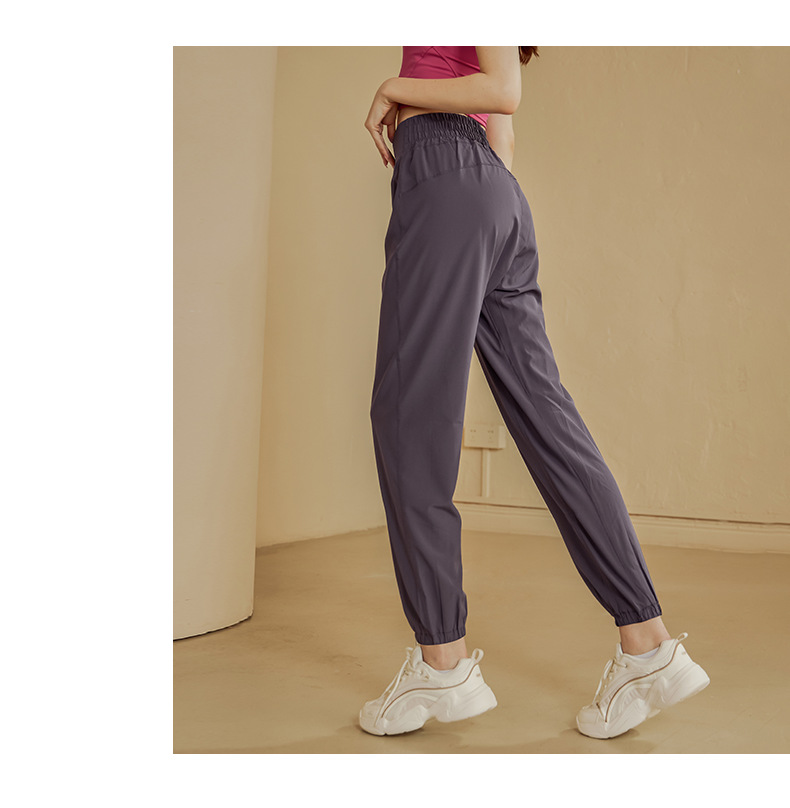 高腰松紧运动裤女宽松束脚瑜伽裤速干裤跑步裤休闲显瘦长裤健身裤详情16