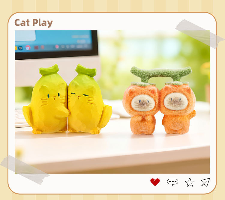 The cat PAI is indeed fun. The blind box Siamese cat figurine is a creative couple and becomes a figurine desktop birthday gift for women pic 27