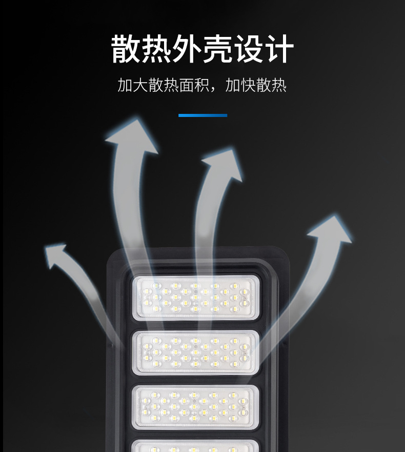 The 100W solar street lamp for outdoor courtyard lighting is energy-saving, waterproof and dustproof pic 10