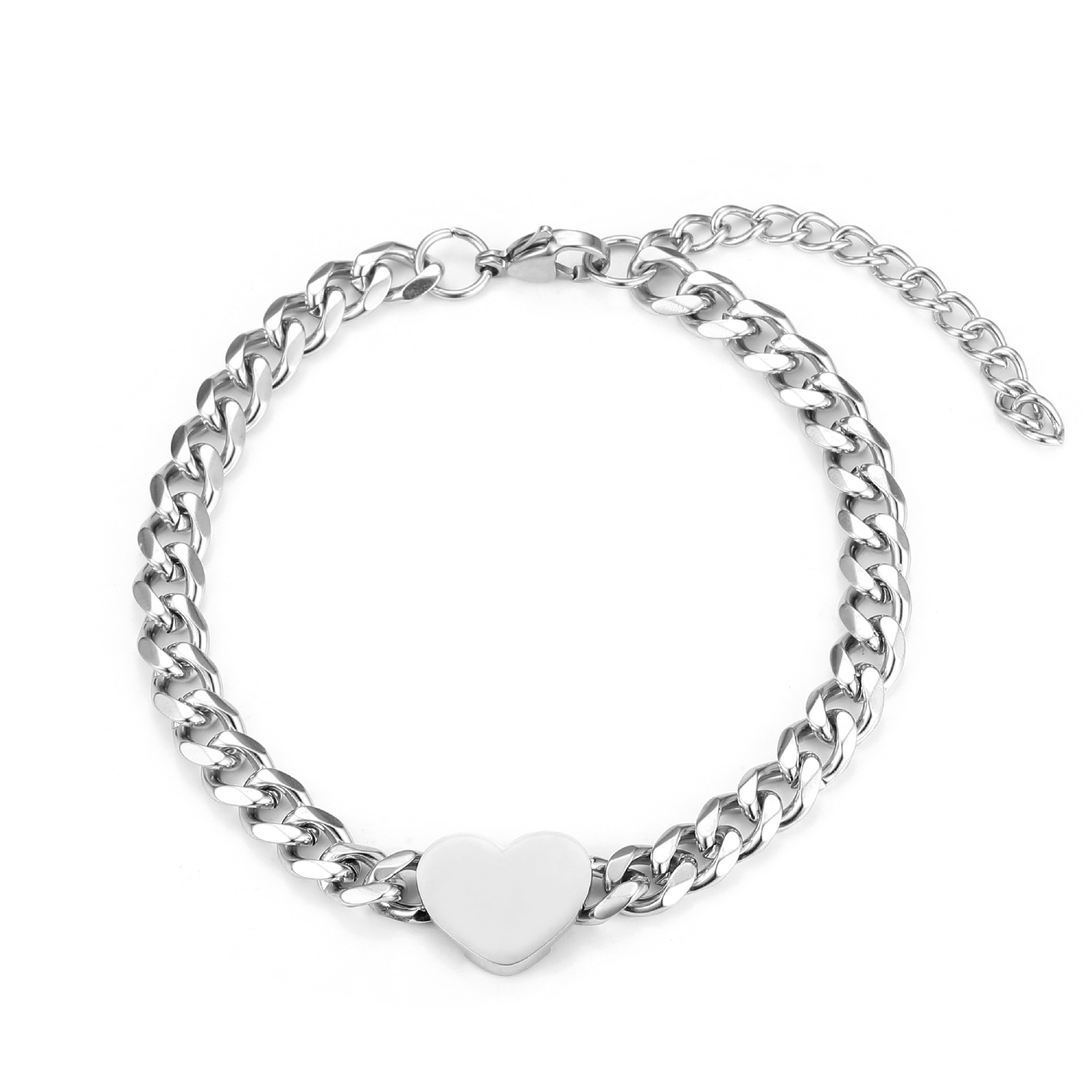 European and American cross-border simple titanium steel bracelet, non-fading accessory, popular stainless steel bracelet, hip-hop couple accessory chain pic 3