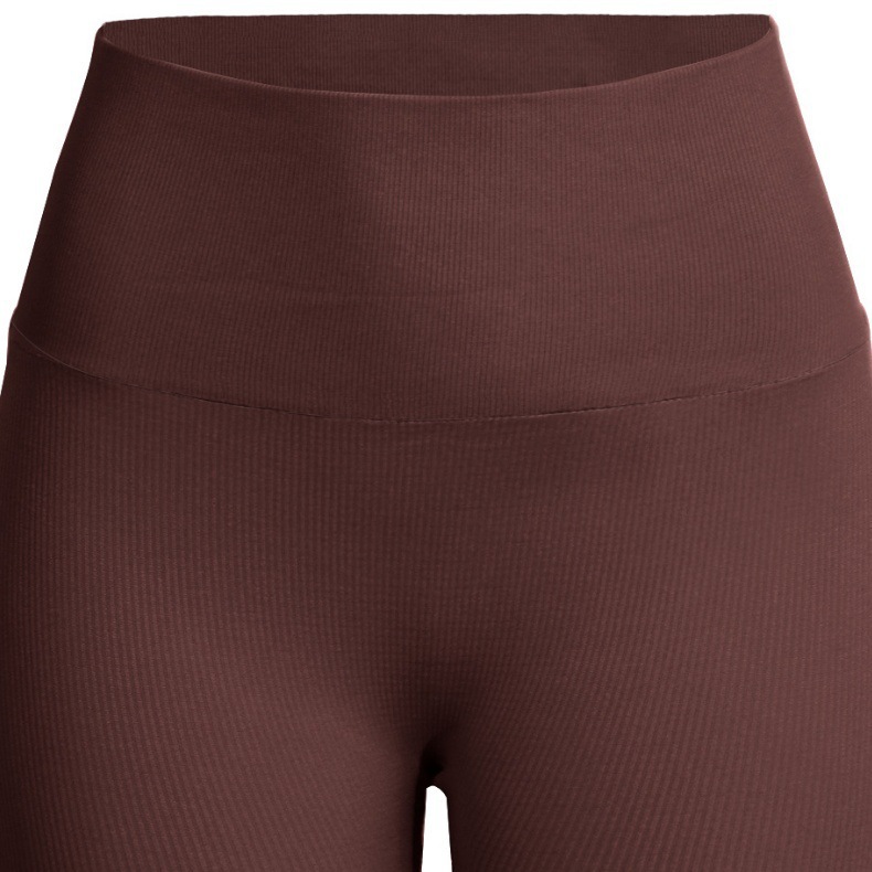 Cross-border seamless threaded peach shorts, hip-lifting yoga capri pants, super elastic slimming sports running fitness pants for women pic 5