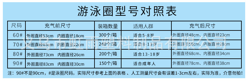 成人游泳圈现货游泳圈批发儿童可爱腋下圈加厚泳圈儿童救生圈详情4