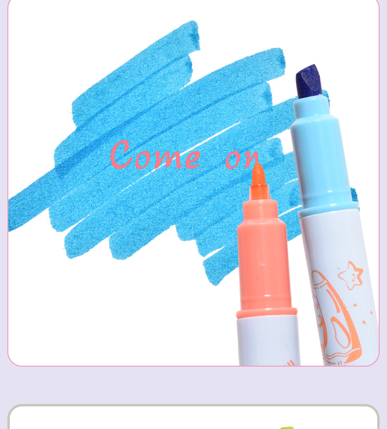 Tianfeng 239A multi-color double-headed highlighter pen, key point marking pen, note-taking and journal-making pen, multi-color highlighter pen pic 16