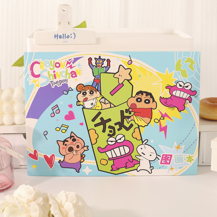 Crayon Shin-chan picture book A4, Japanese-style cute cartoon, official Crayon Shin-chan picture book, student drawing book pic 8
