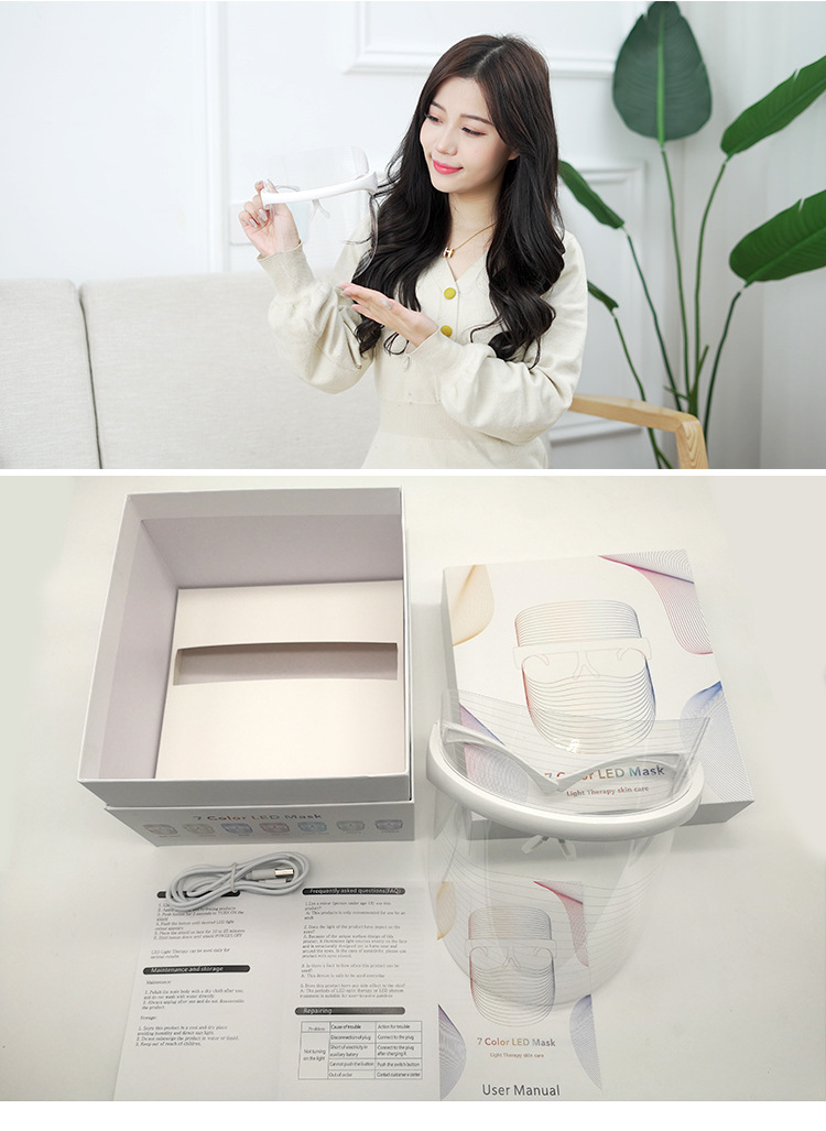 Cross-border bestsellers: 7-color led beauty mask, home photon beauty device, wireless red light mask, skin rejuvenation spectrometer pic 18