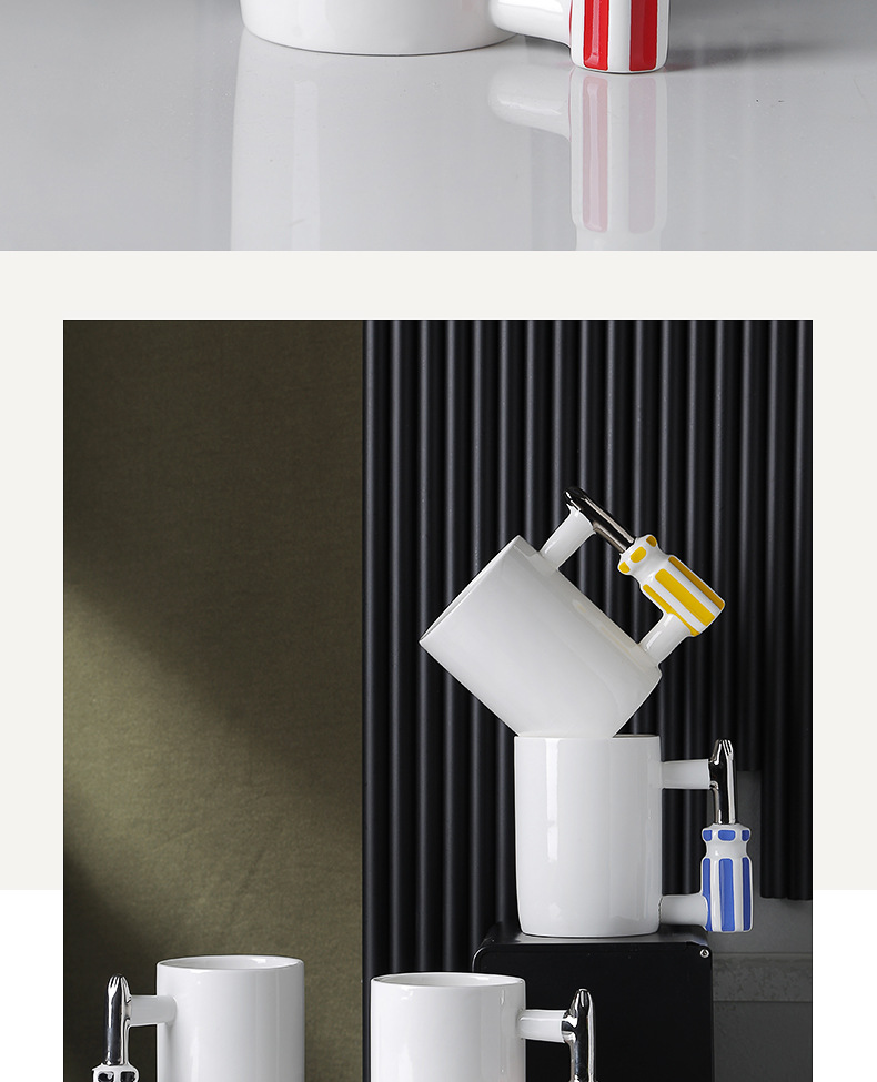 Creative ceramic tool cups, screwdriver handle cups, interesting and innovative cross-border exclusive festival gift boxes pic 15