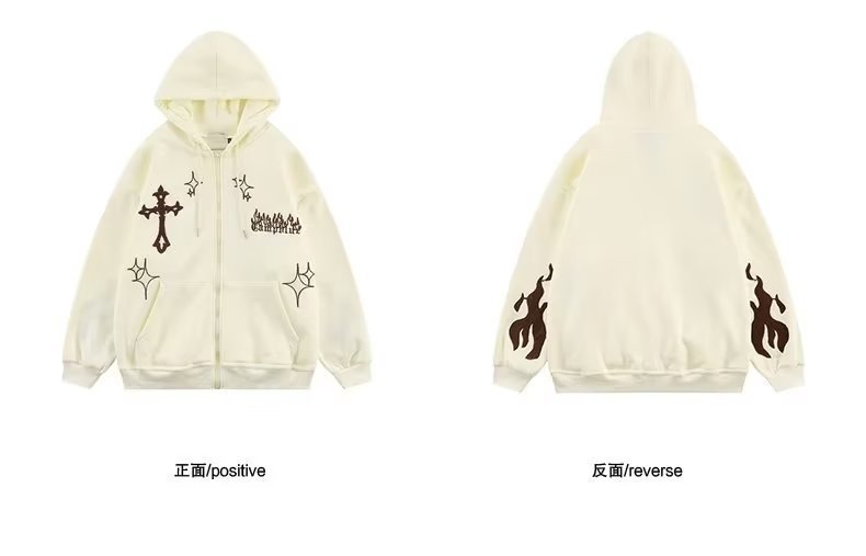 2023年跨境货源美式日系刺绣开衫连帽卫衣男宽松潮流百搭休闲外套详情13