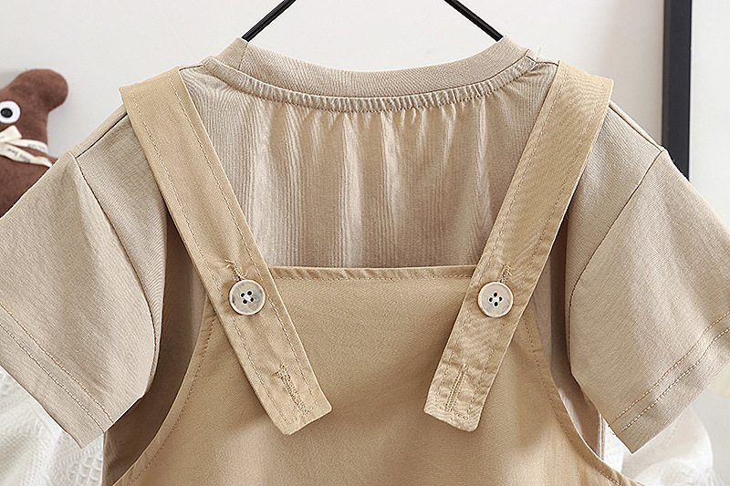 Traje de manga corta de algodón para niños camiseta de verano para niños para niñas shorts para bebés ropa de verano al por mayor pic 11