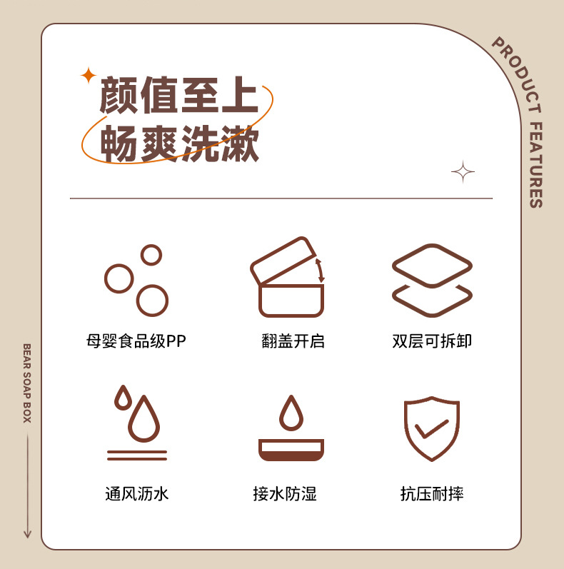 Cute and fun soap box, cartoon creative household soap rack, bathroom and kitchen household draining rack, storage box pic 9