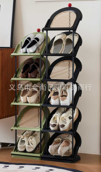 The checkerboard grid shoe rack, multi-layer storage shoe rack, household multi-layer space-saving shoe rack, multi-functional storage rack, no installation required pic 7