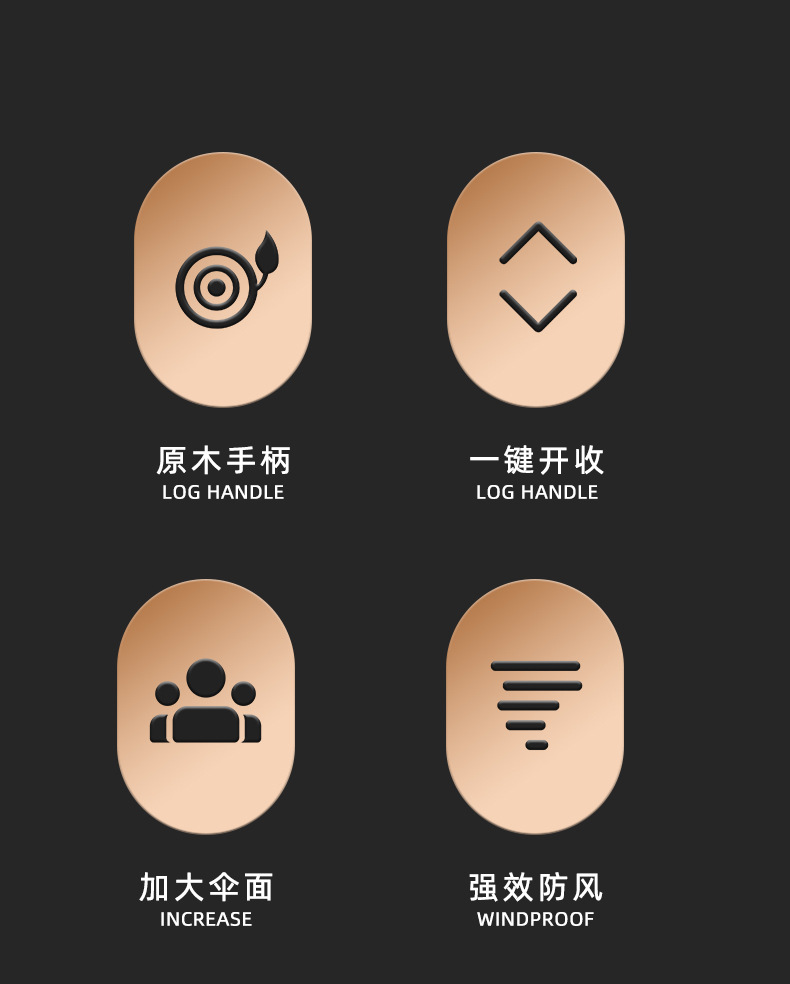 现货8骨自动实木长柄高尔夫伞男士商务雨伞礼品伞加印logo直杆伞详情14