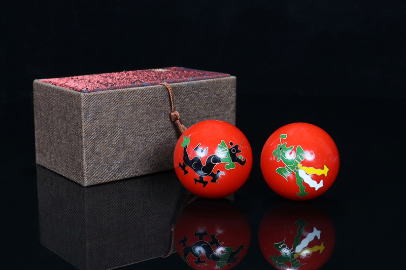 Cross-border foreign trade Beijing Jingtai LAN handball craft gifts, cloisonne enamel low-temperature hand-rotating ringtone massage fitness balls pic 18