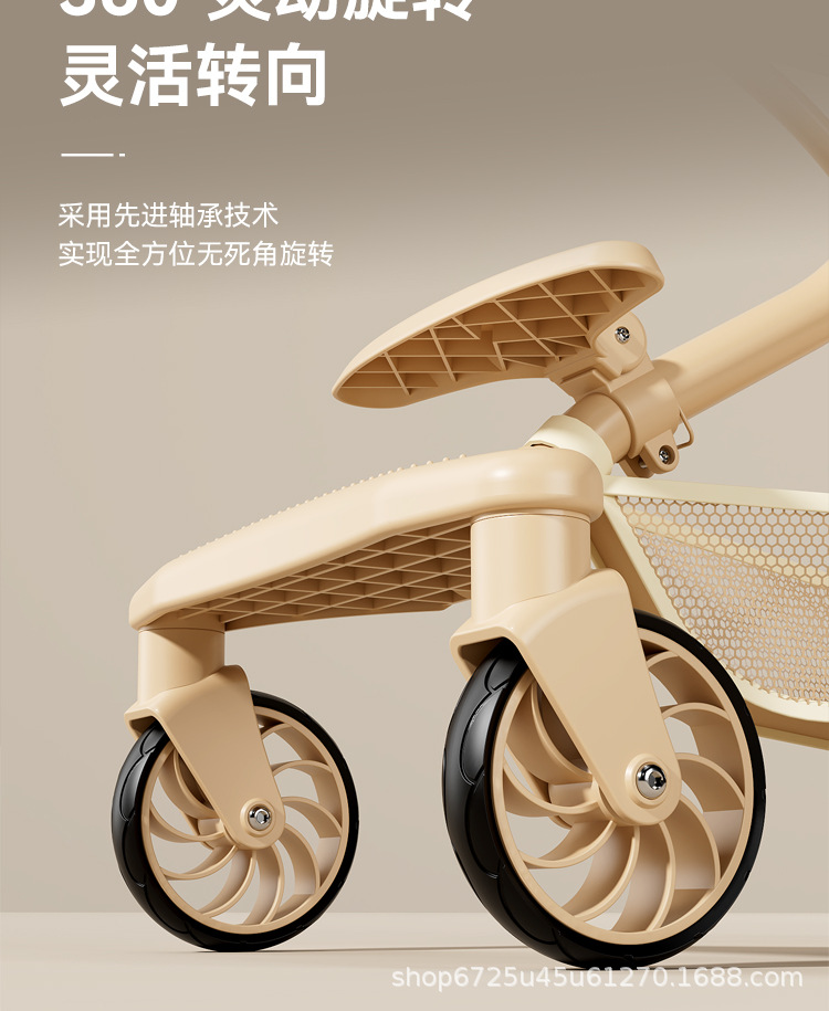 遛娃神器可坐可躺便携式推车可以折叠高景观婴儿车双向儿童手推车详情9