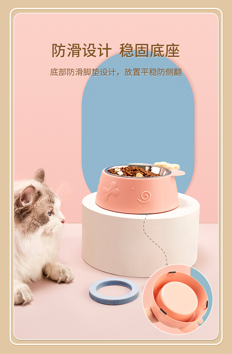 Pet stainless steel single bowl, super large capacity, dog bowl, anti-slip and anti-knock bottom, cat bowl, water dispenser, pet bowl wholesale pic 5