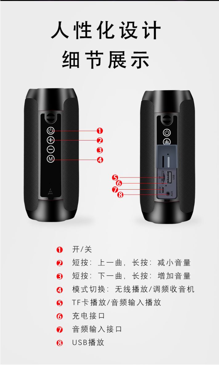 柯莱逊蓝牙音箱无线重低音炮广场舞大音量手机家用户外插卡音响详情14