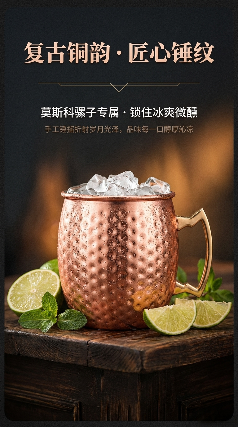 莫斯科不锈钢马克杯镀铜锤点moscow mule菠萝杯啤酒杯酒吧骡子杯详情1
