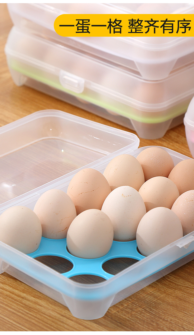 【 Thickened refrigerator egg box 】 24-compartment storage and preservation box, egg compartment egg tray, kitchen dust-proof storage box with lid pic 16