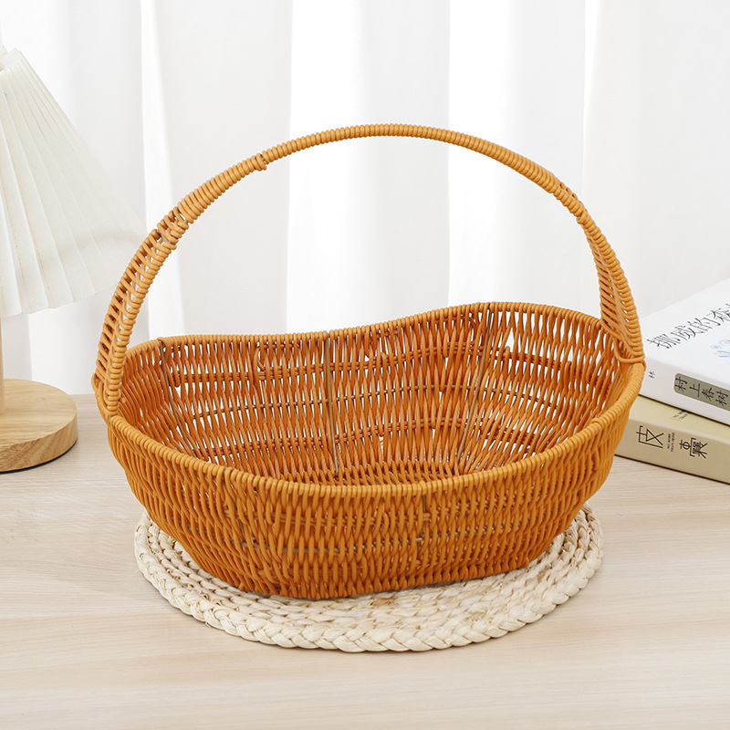 New imitation rattan woven hand-held flower baskets, souvenir flower baskets, flowerpot flower baskets, and garden flower baskets are available for wholesale from the manufacturer pic 6