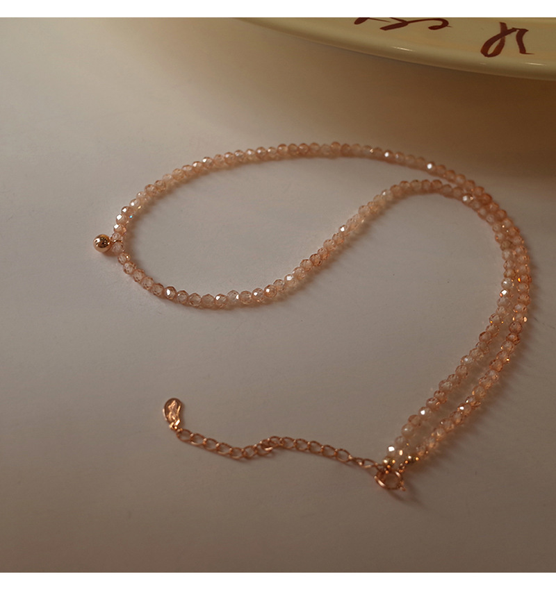 钛钢流金岁月闪耀太阳石串珠项链女夏天气质网红同款设计感锁骨链详情6