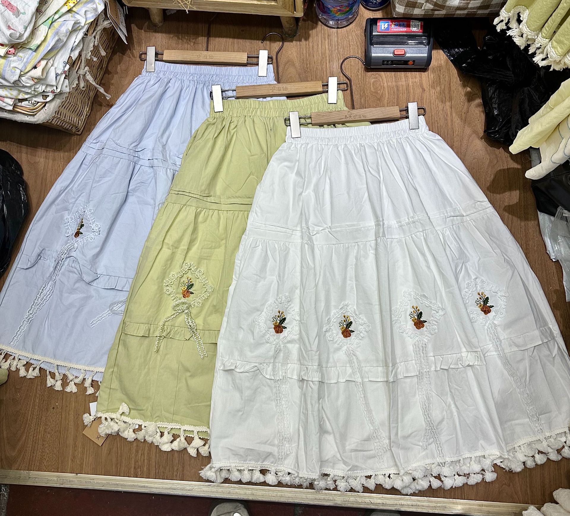 夏季小狗刺绣花边别致荷叶短袖衬衫女日系娃娃领可爱法式甜美上衣详情8