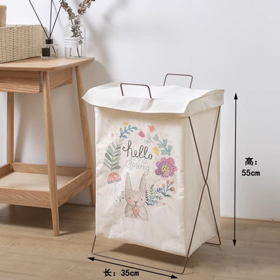 脏衣服收纳筐可折叠大号脏衣篮带提手棉麻布防水防潮收纳筐收纳篮详情2