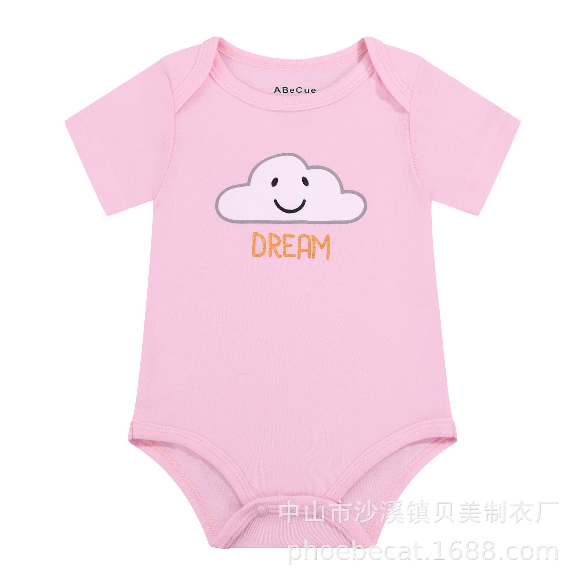 外贸工厂欧美跨境经典三角背心哈衣婴幼儿外出服可爱纯色棉男女宝详情10