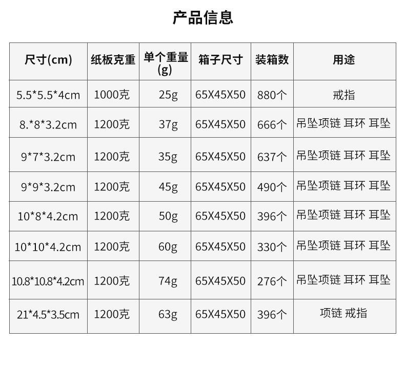 首饰抽屉盒现货珠宝饰品包装盒子跨境戒指耳环项链吊坠手表盒厂家详情9