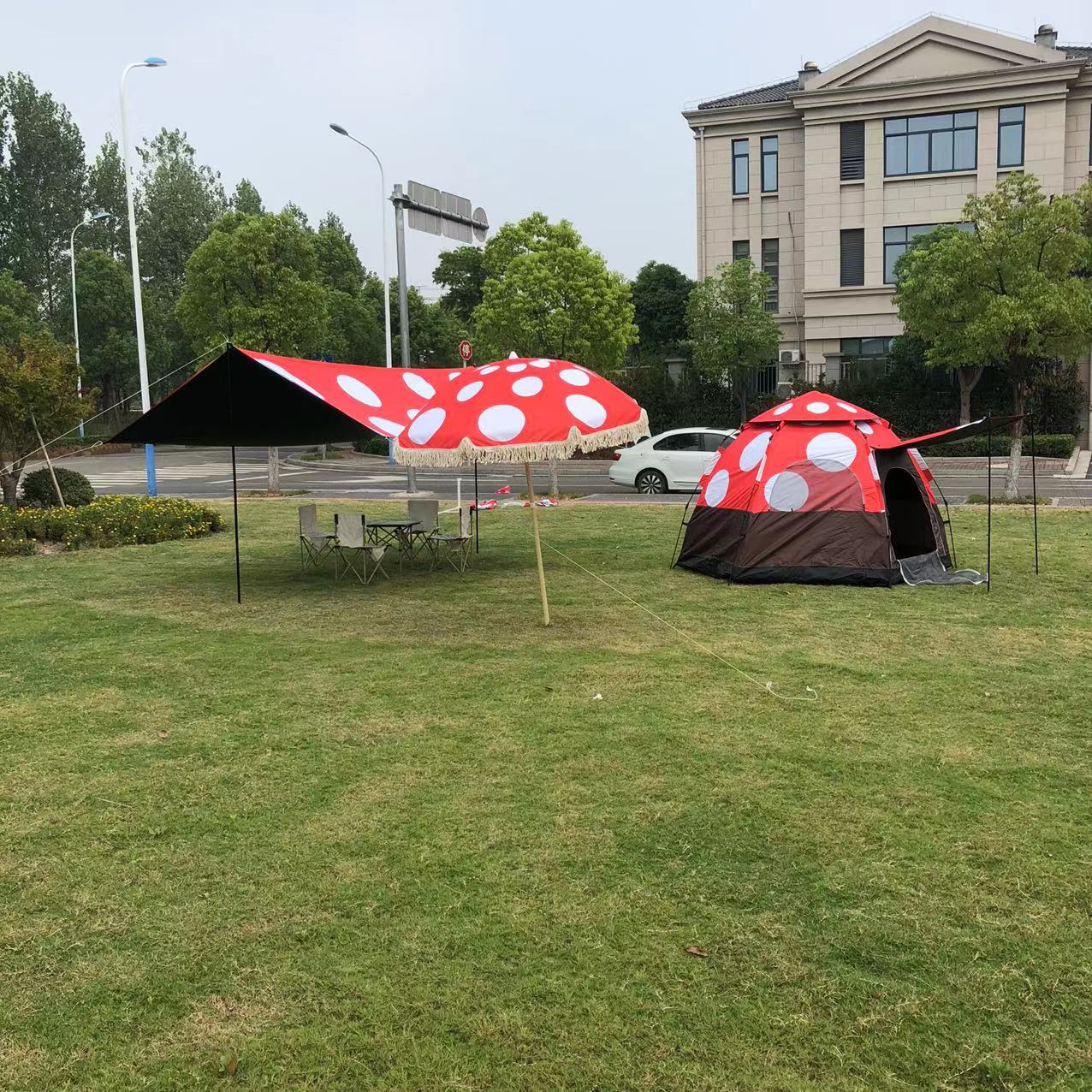 Outdoor mushroom house, hexagonal tent, canopy, sun umbrella, camping, portable folding quick-opening rainproof automatic tent pic 6
