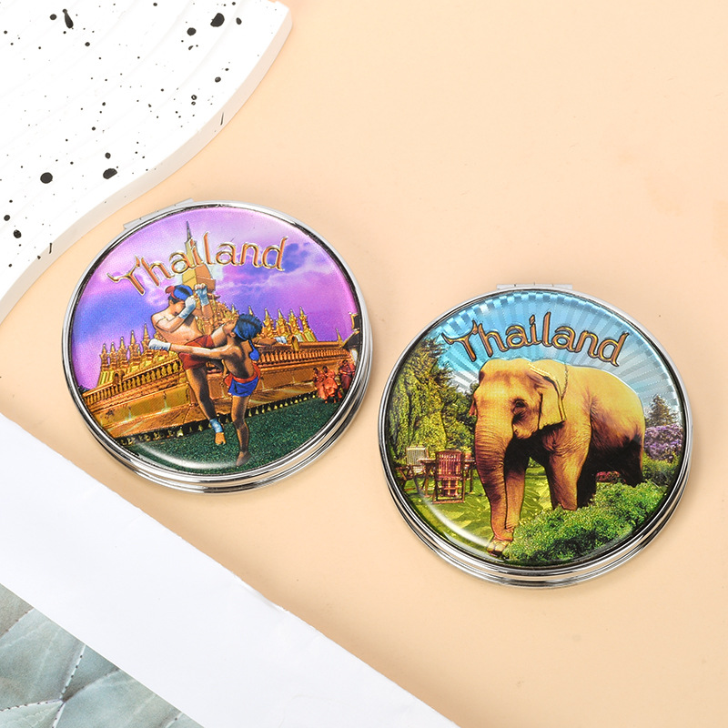 欧美热销化妆镜口袋小镜子定制图案折叠双面镜随身便携镜子女学生详情13