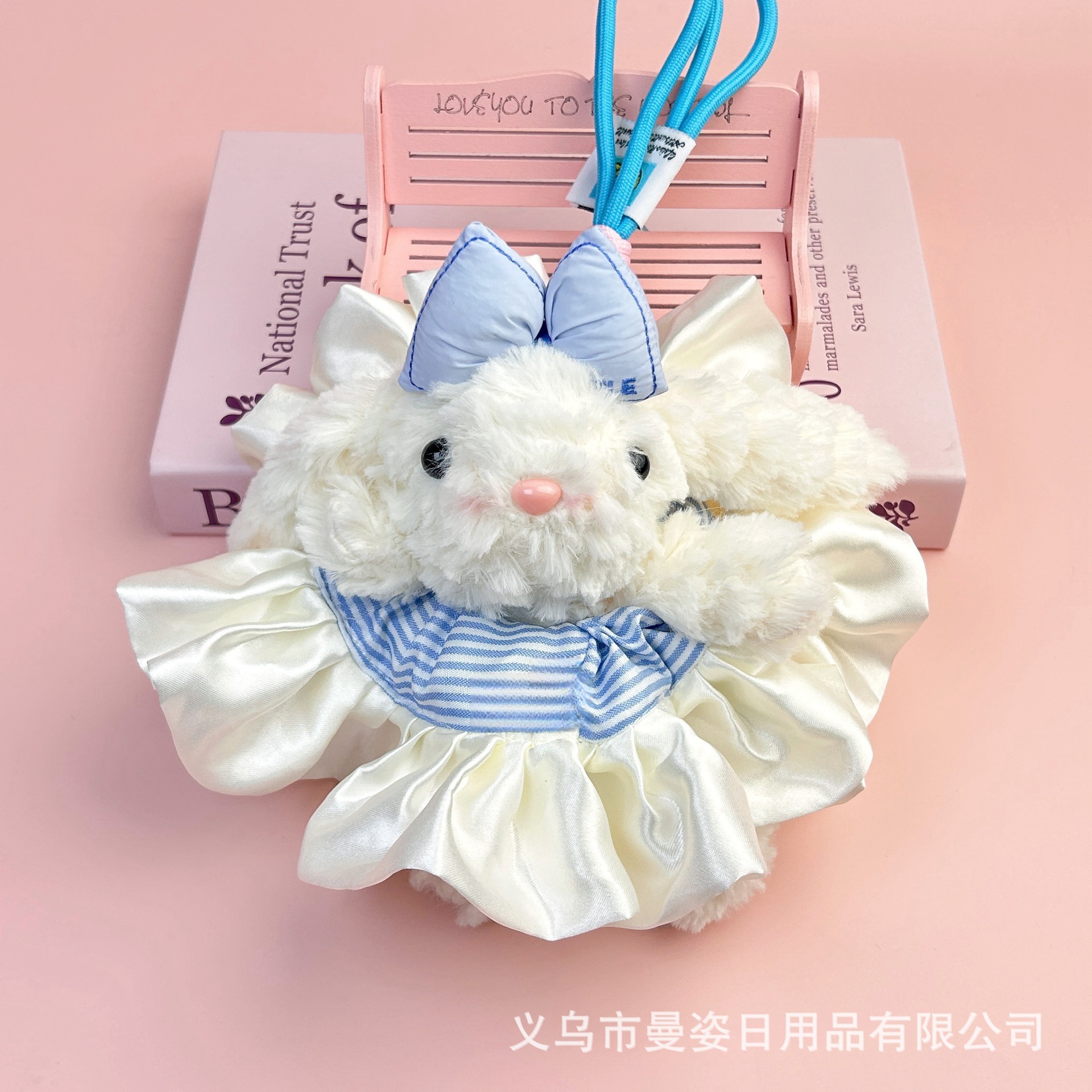 手工可爱垂耳兔毛绒玩具少女心钥匙扣公主裙精致兔子公仔摆摊批货详情33