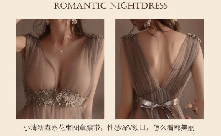 性感睡衣女夏季透明蕾丝网纱q趣镂空诱惑小胸露背吊带睡裙纯欲风详情20
