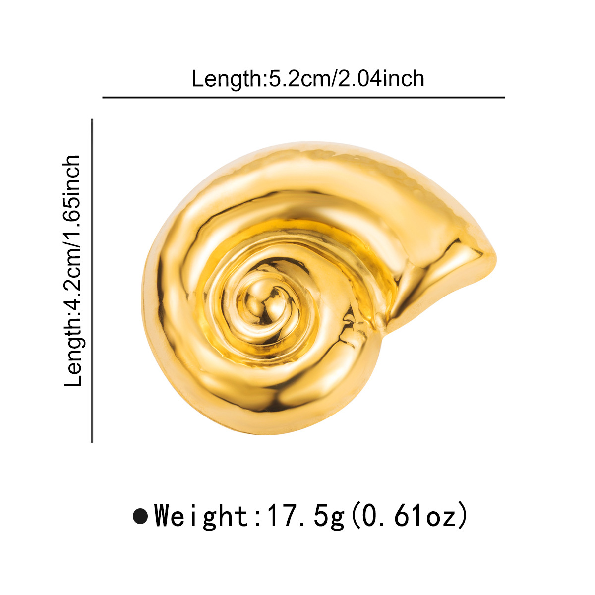 ZX0026夏季新款海螺不锈钢胸针女欧美网红潮流同款海滩风钛钢配饰详情5