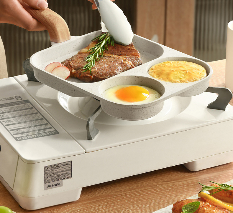麦饭石培根牛排平底锅家用早餐锅煎蛋神器不粘三合一鸡蛋汉堡锅详情3